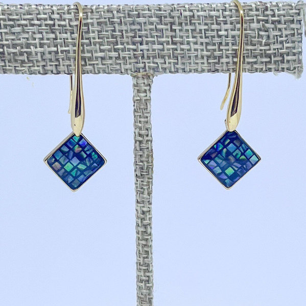 Gold Abalone Drop Earrings