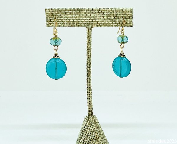 Tranquil Blue Glass Earrings