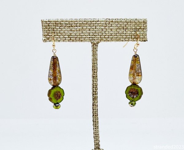 Bronze Hibiscus Earrings