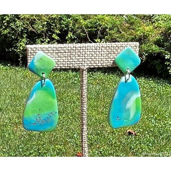 Bright Caribe Polymer Clay Earrings