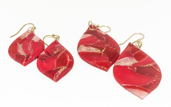 Faux Fire Agate Polymer Clay Earrings