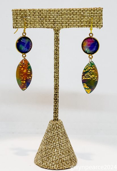 Mystic Quartz and Polymer Clay Earrings