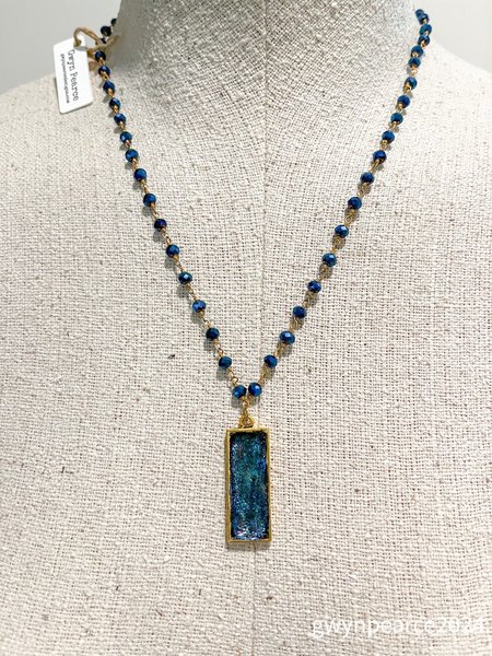 Starry Night Resin Bar Necklace
