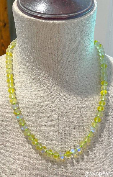 Hand-Knotted Yellow Mermaid Glass Necklace