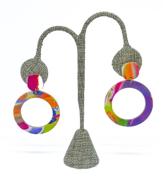 Textured Polymer Clay Hoops
