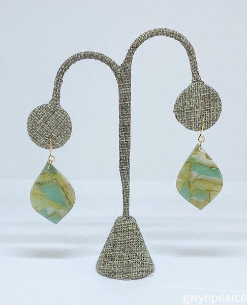 Aqua Stained Glass Effect Earrings