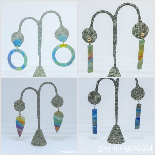 Beachside Swirl Polymer Clay Earrings